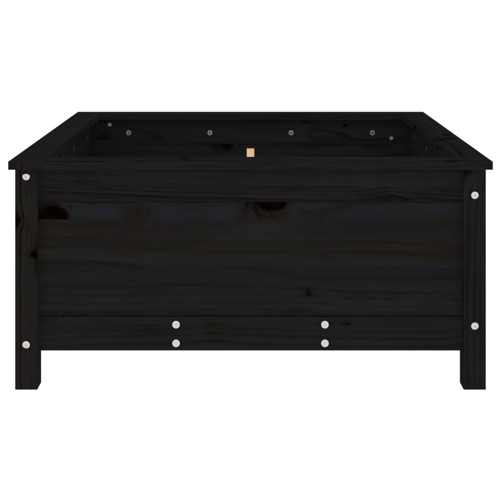plantekasse 82,5x82,5x39 cm massivt fyrretræ sort