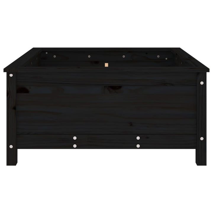 plantekasse 82,5x82,5x39 cm massivt fyrretræ sort