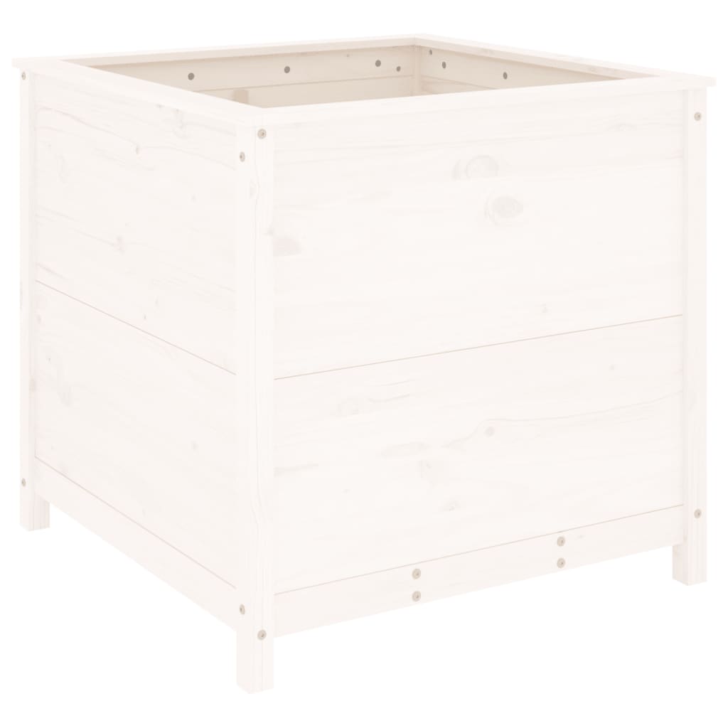plantekasse 82,5x82,5x78 cm massivt fyrretræ hvid