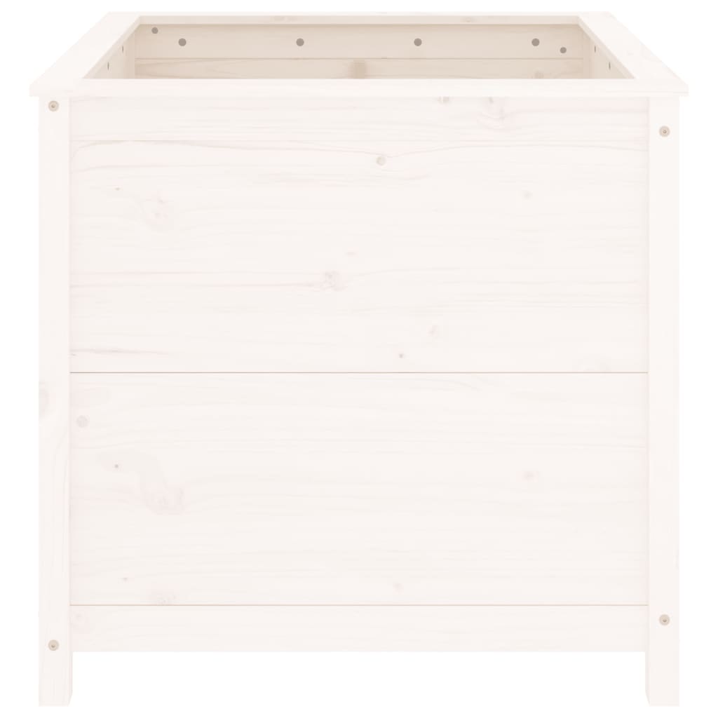 plantekasse 82,5x82,5x78 cm massivt fyrretræ hvid