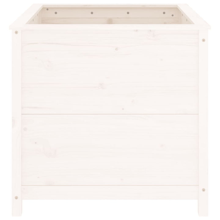 plantekasse 82,5x82,5x78 cm massivt fyrretræ hvid