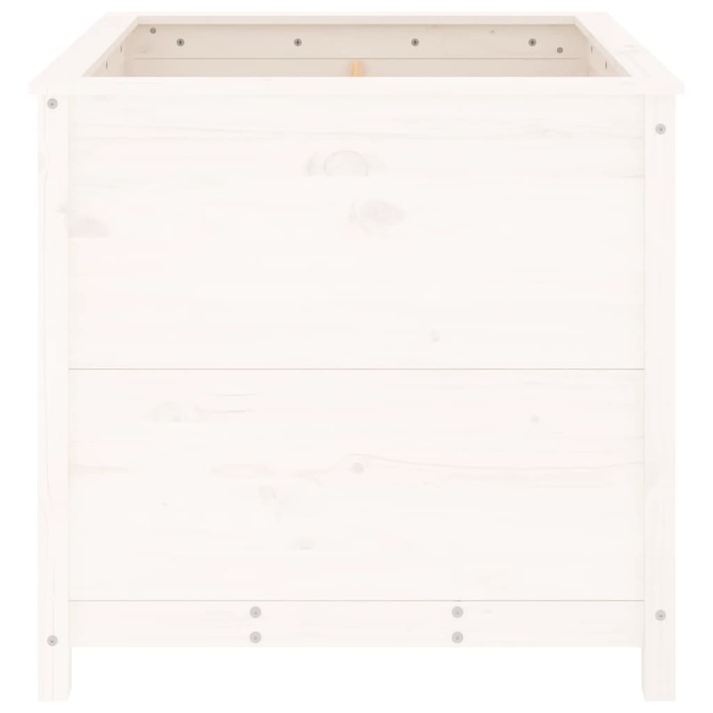 plantekasse 82,5x82,5x78 cm massivt fyrretræ hvid