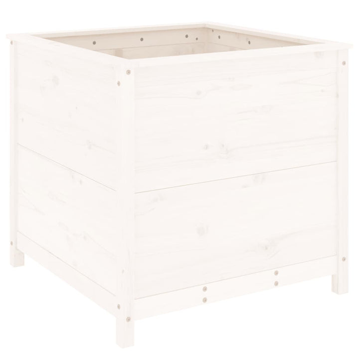 plantekasse 82,5x82,5x78 cm massivt fyrretræ hvid