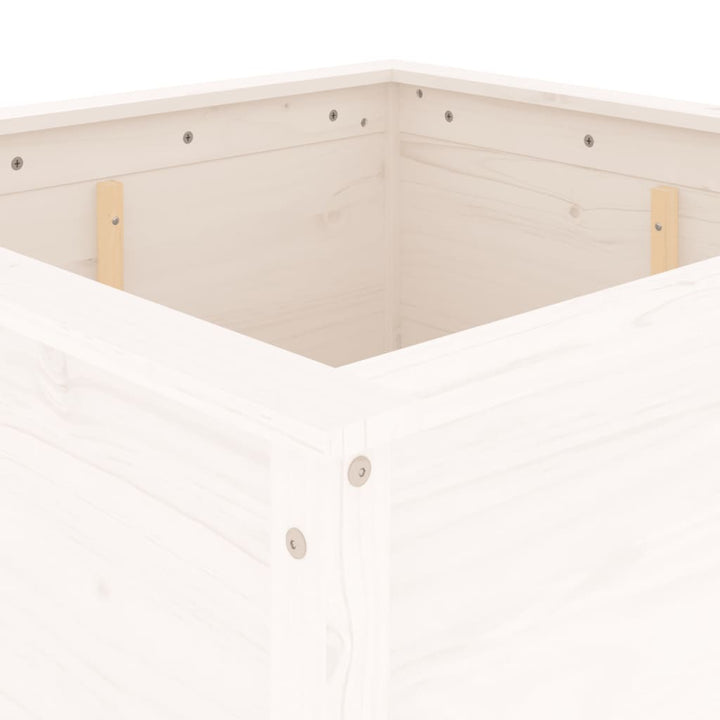 plantekasse 82,5x82,5x78 cm massivt fyrretræ hvid