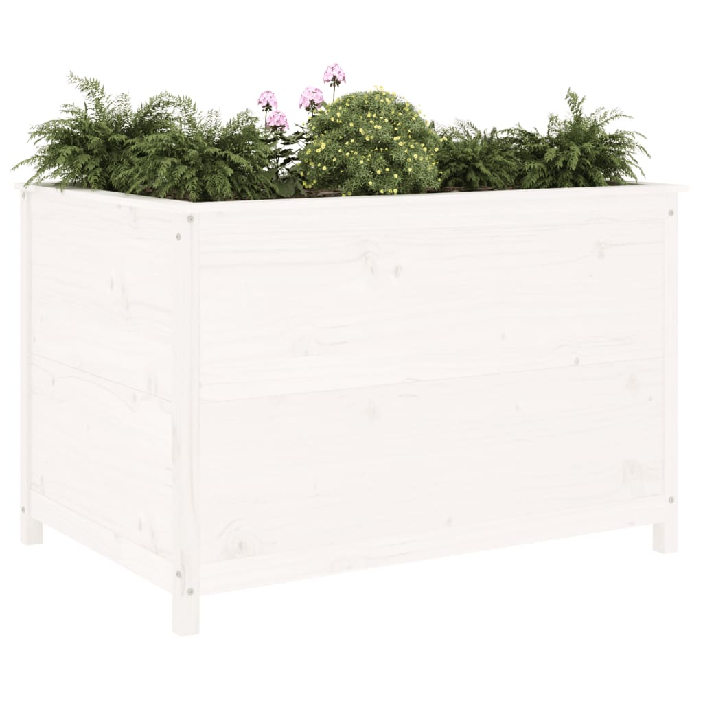 højbed 119,5x82,5x78 cm massivt fyrretræ hvid