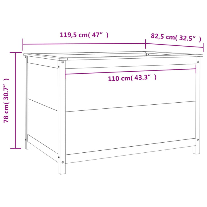højbed 119,5x82,5x78 cm massivt fyrretræ hvid