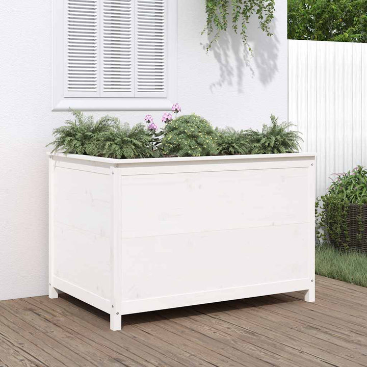 højbed 119,5x82,5x78 cm massivt fyrretræ hvid