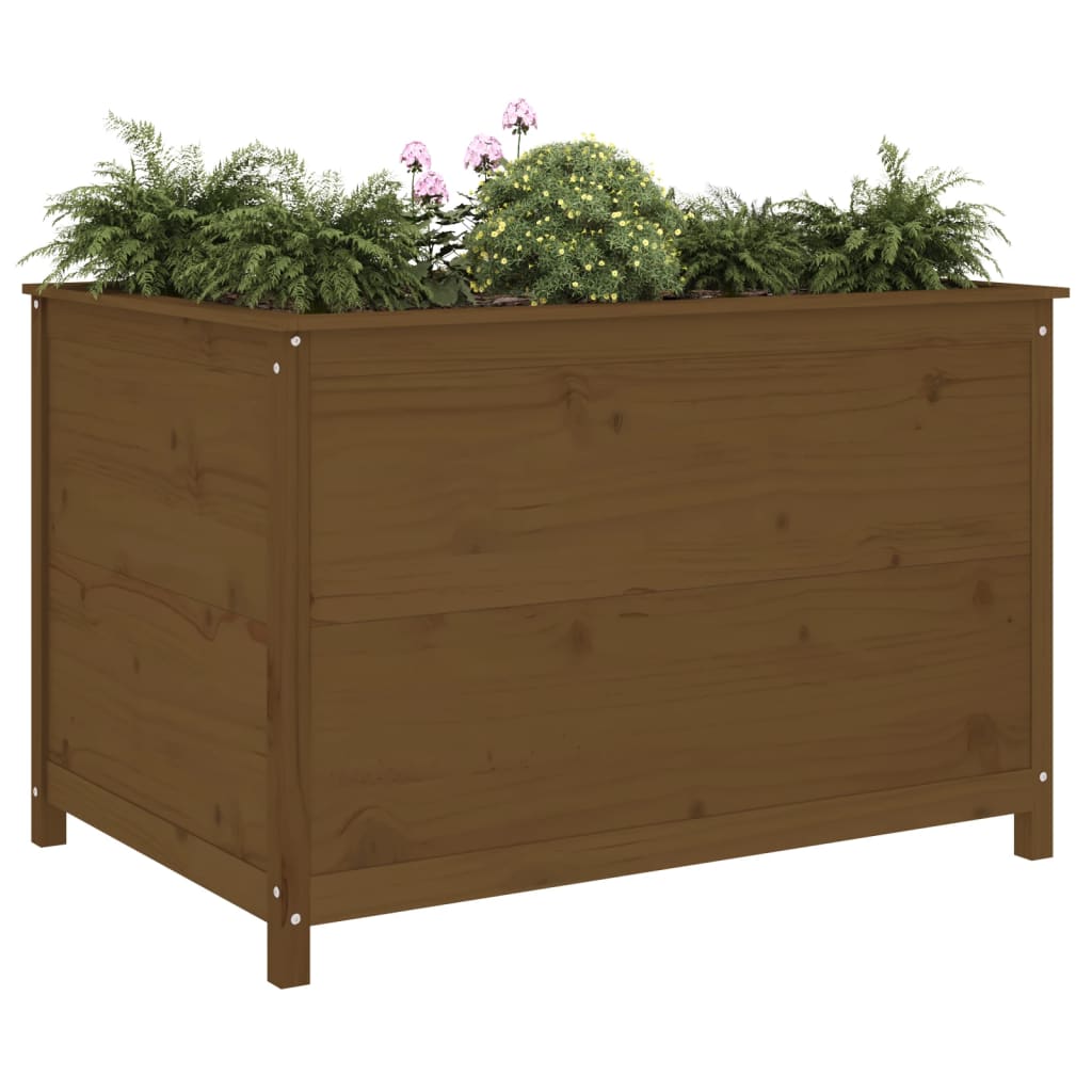 højbed 119,5x82,5x78 cm massivt fyrretræ gyldenbrun