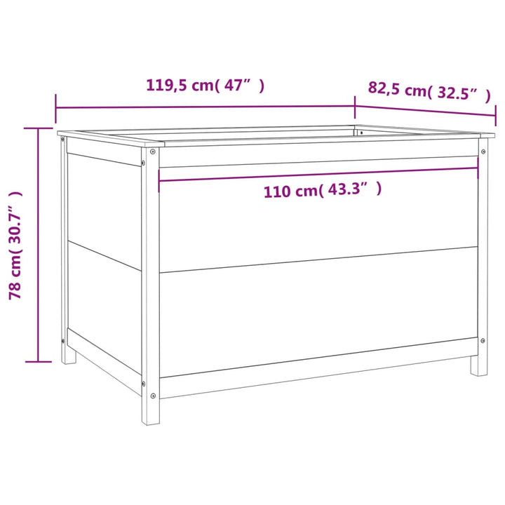højbed 119,5x82,5x78 cm massivt fyrretræ gyldenbrun