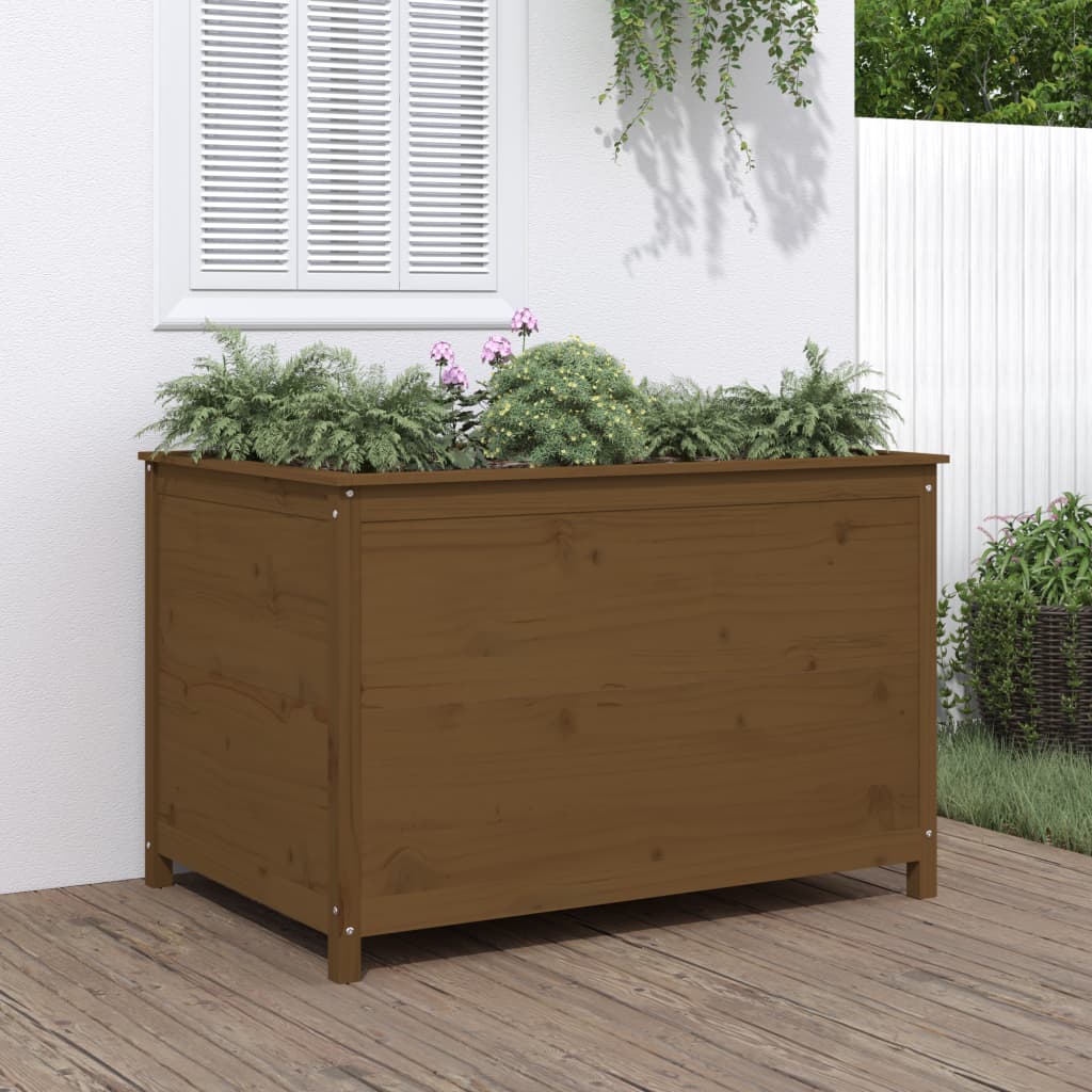 højbed 119,5x82,5x78 cm massivt fyrretræ gyldenbrun