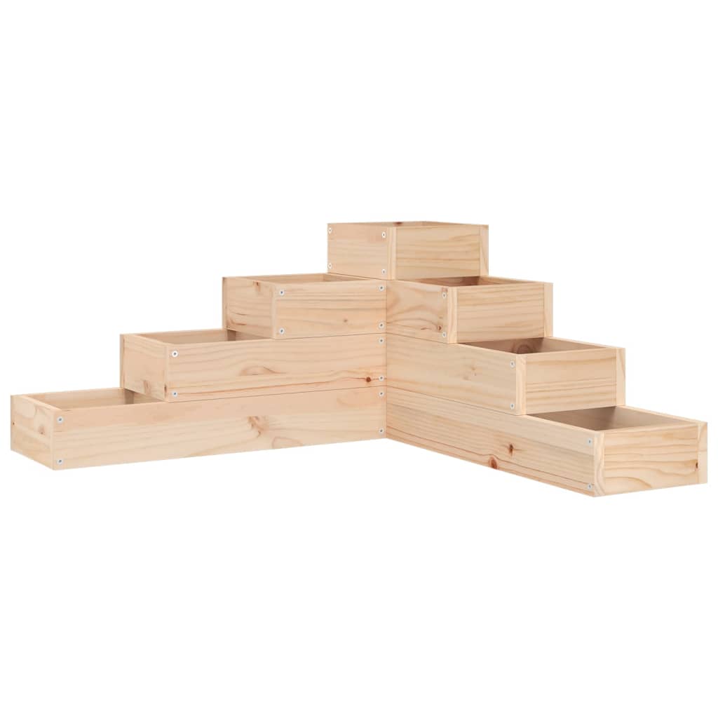 plantekasse 4 niveauer 80,5x79x36 cm massivt fyrretræ