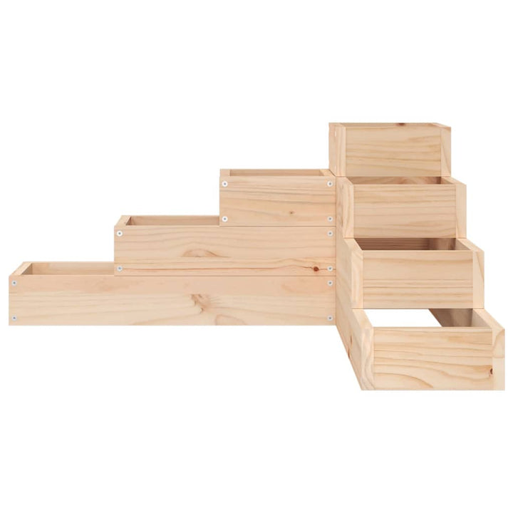 plantekasse 4 niveauer 80,5x79x36 cm massivt fyrretræ