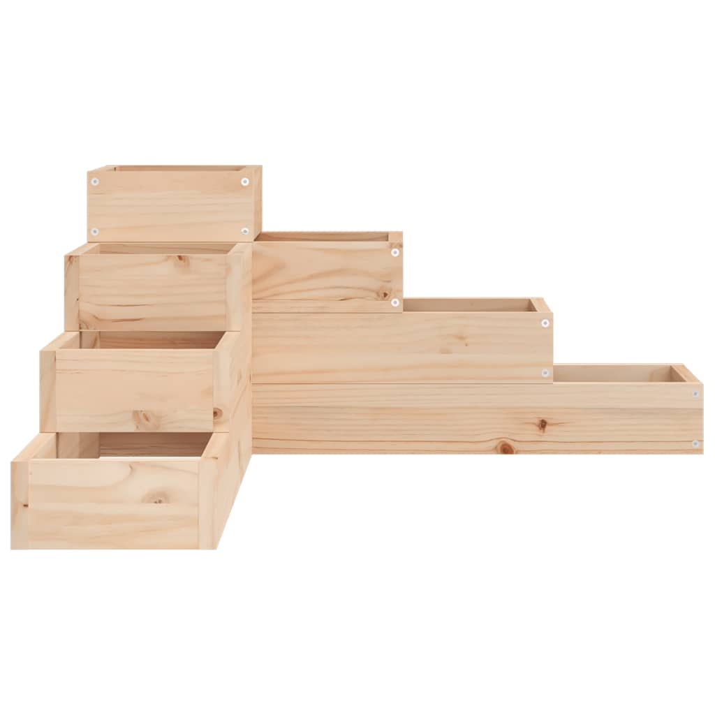 plantekasse 4 niveauer 80,5x79x36 cm massivt fyrretræ