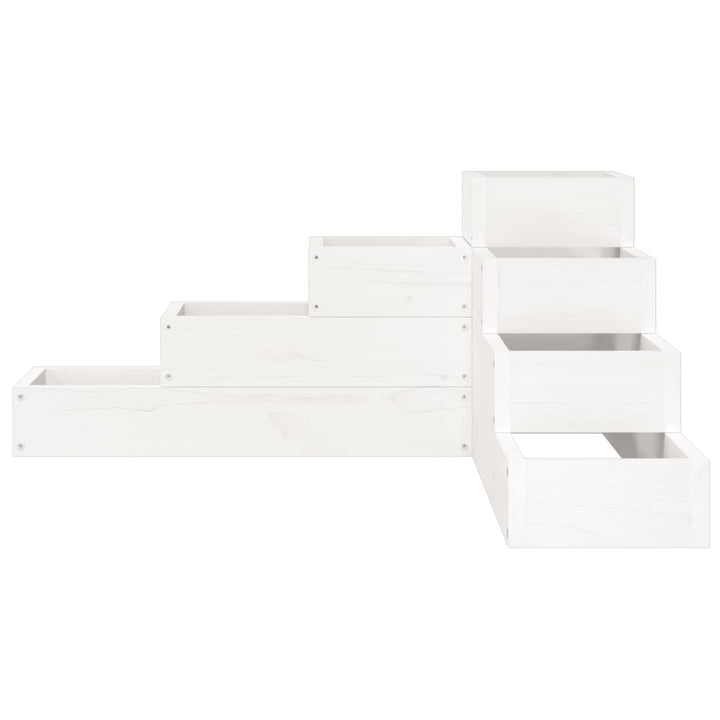 plantekasse 4 niveauer 80,5x79x36 cm massivt fyrretræ hvid