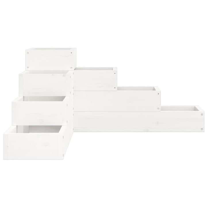 plantekasse 4 niveauer 80,5x79x36 cm massivt fyrretræ hvid