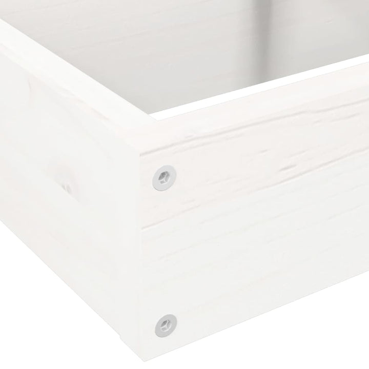 plantekasse 4 niveauer 80,5x79x36 cm massivt fyrretræ hvid