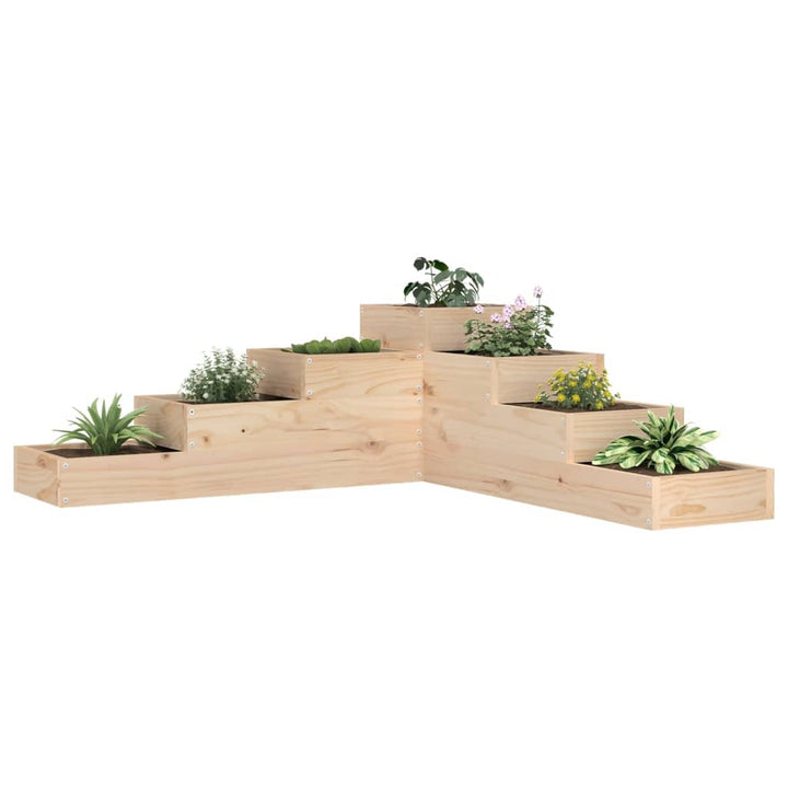 haveplantekasse 4-lags 106x104,5x36 cm massivt træ fyrretræ