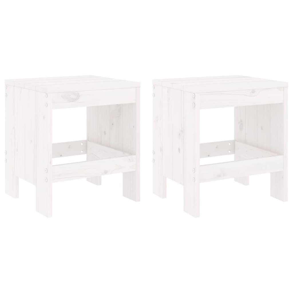 haveskamler 2 stk. 40x36x45 cm massivt fyrretræ hvid