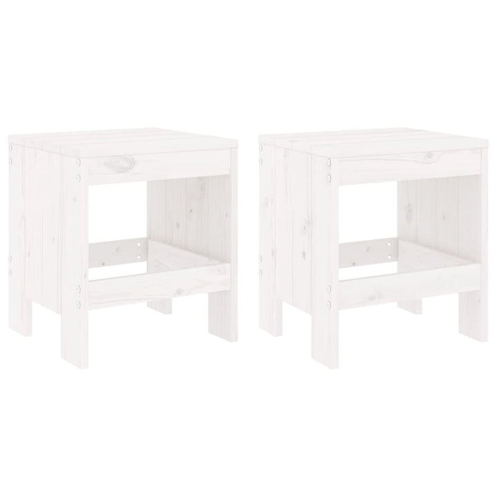 haveskamler 2 stk. 40x36x45 cm massivt fyrretræ hvid