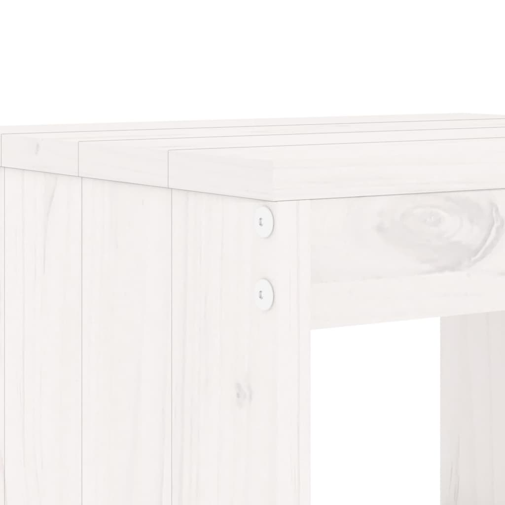 haveskamler 2 stk. 40x36x45 cm massivt fyrretræ hvid