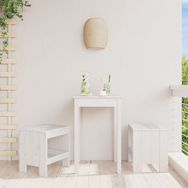 haveskamler 2 stk. 40x36x45 cm massivt fyrretræ hvid