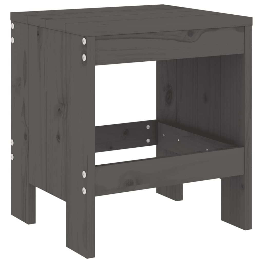 haveskamler 2 stk. 40x36x45 cm massivt fyrretræ grå