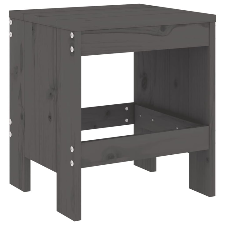 haveskamler 2 stk. 40x36x45 cm massivt fyrretræ grå