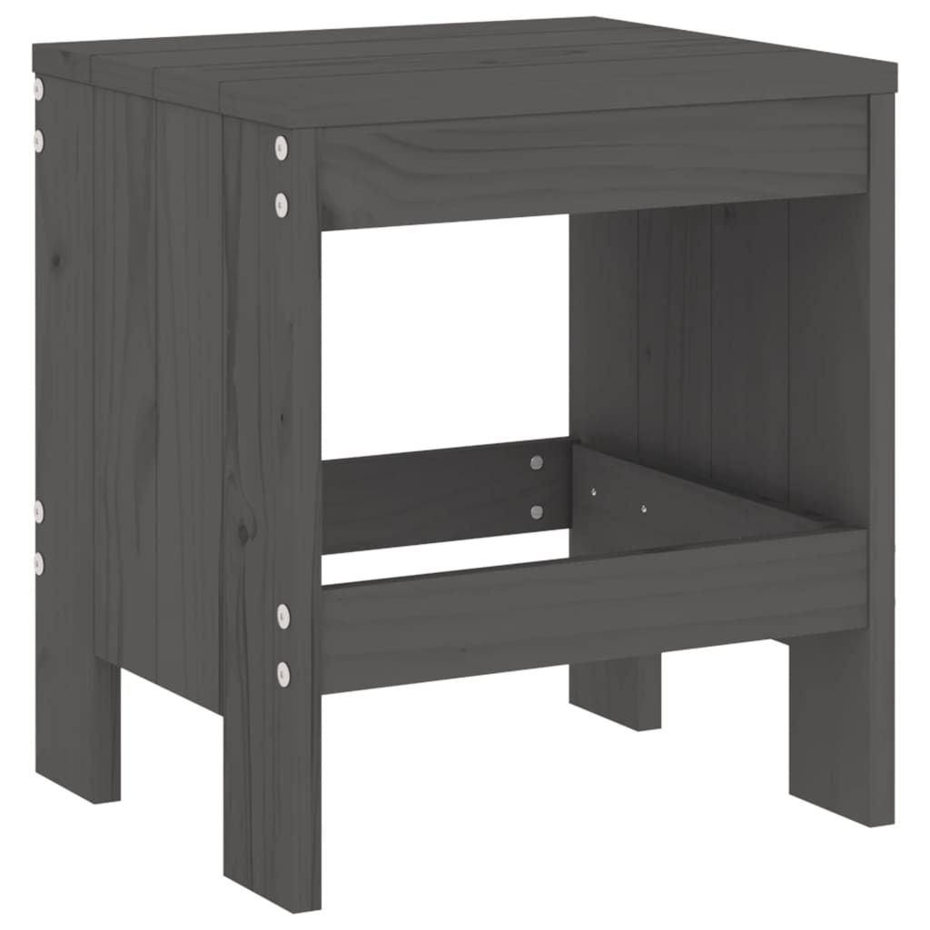 haveskamler 2 stk. 40x36x45 cm massivt fyrretræ grå