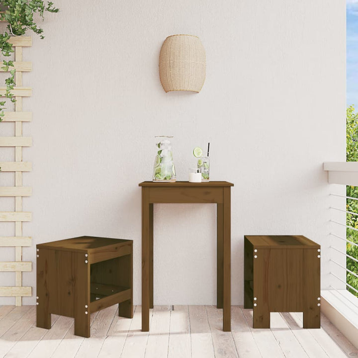 haveskamler 2 stk. 40x36x45 cm massivt fyrretræ gyldenbrun
