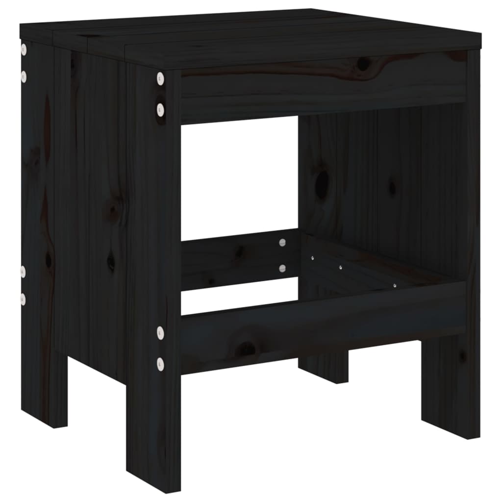 haveskamler 2 stk. 40x36x45 cm massivt fyrretræ sort