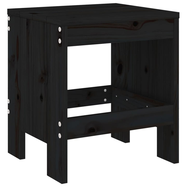 haveskamler 2 stk. 40x36x45 cm massivt fyrretræ sort