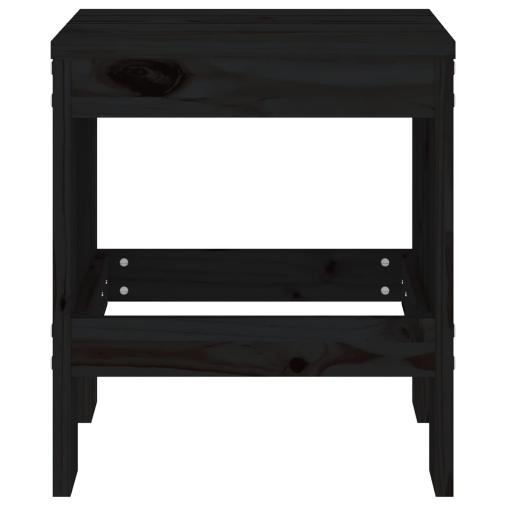 haveskamler 2 stk. 40x36x45 cm massivt fyrretræ sort