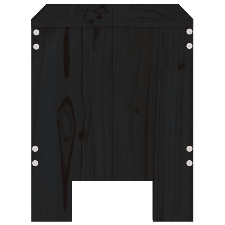 haveskamler 2 stk. 40x36x45 cm massivt fyrretræ sort
