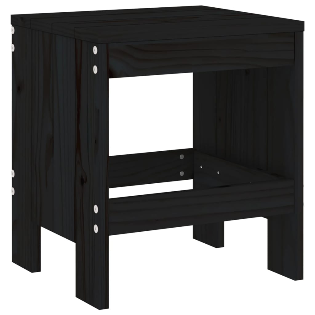haveskamler 2 stk. 40x36x45 cm massivt fyrretræ sort
