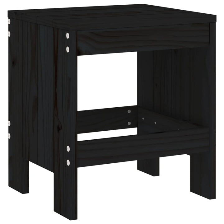 haveskamler 2 stk. 40x36x45 cm massivt fyrretræ sort