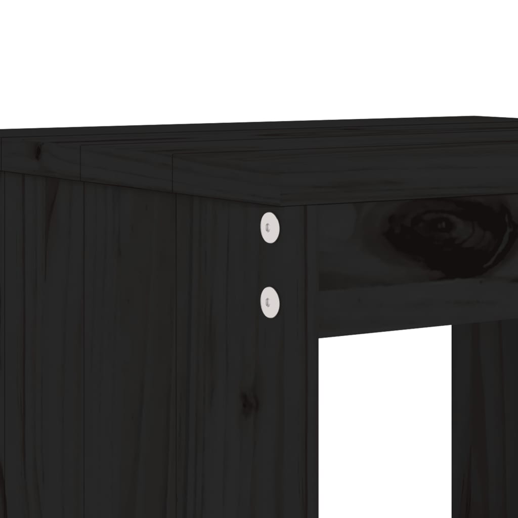 haveskamler 2 stk. 40x36x45 cm massivt fyrretræ sort
