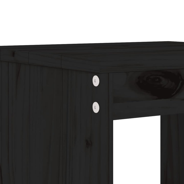 haveskamler 2 stk. 40x36x45 cm massivt fyrretræ sort