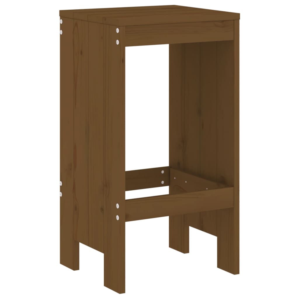 barstole 2 stk. 40x36x75 cm massivt fyrretræ gyldenbrun