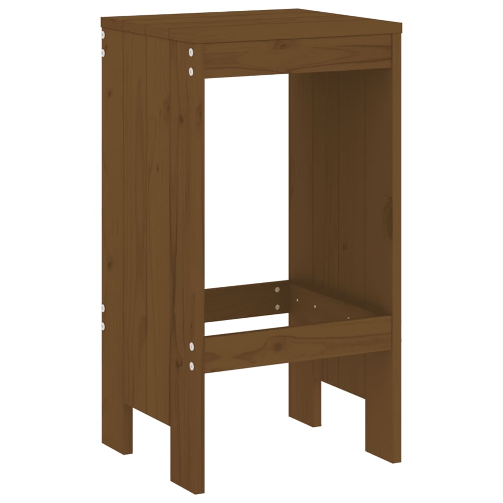 barstole 2 stk. 40x36x75 cm massivt fyrretræ gyldenbrun