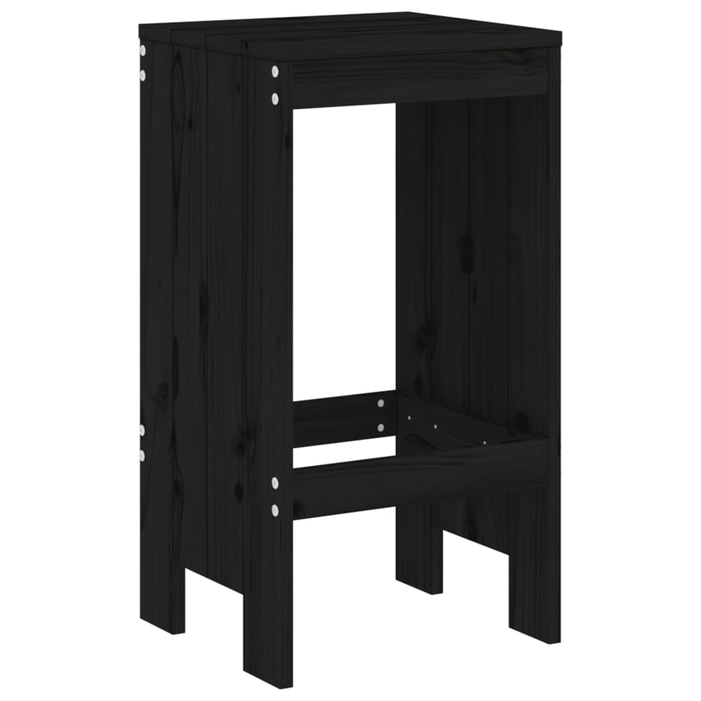 barstole 2 stk. 40x36x75 cm massivt fyrretræ sort