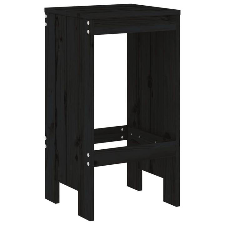 barstole 2 stk. 40x36x75 cm massivt fyrretræ sort