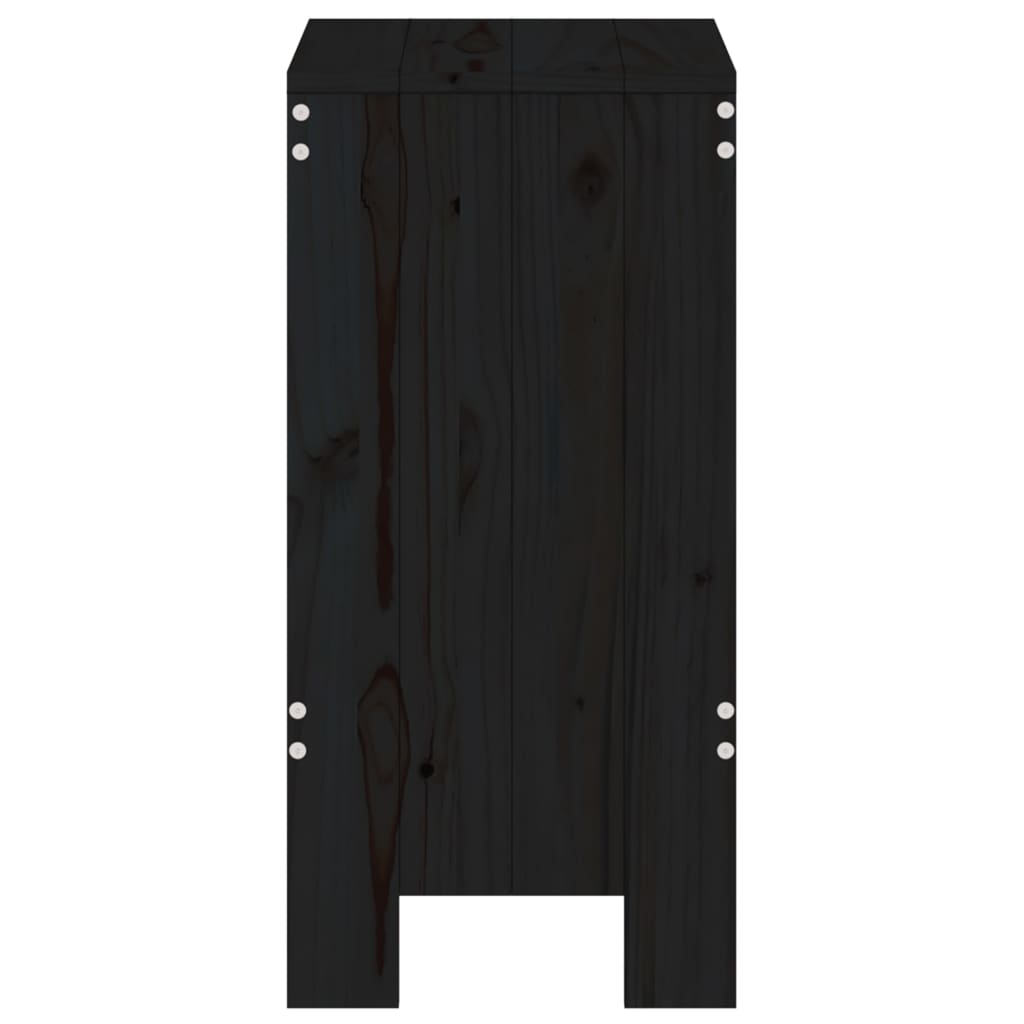 barstole 2 stk. 40x36x75 cm massivt fyrretræ sort