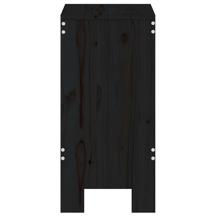 barstole 2 stk. 40x36x75 cm massivt fyrretræ sort