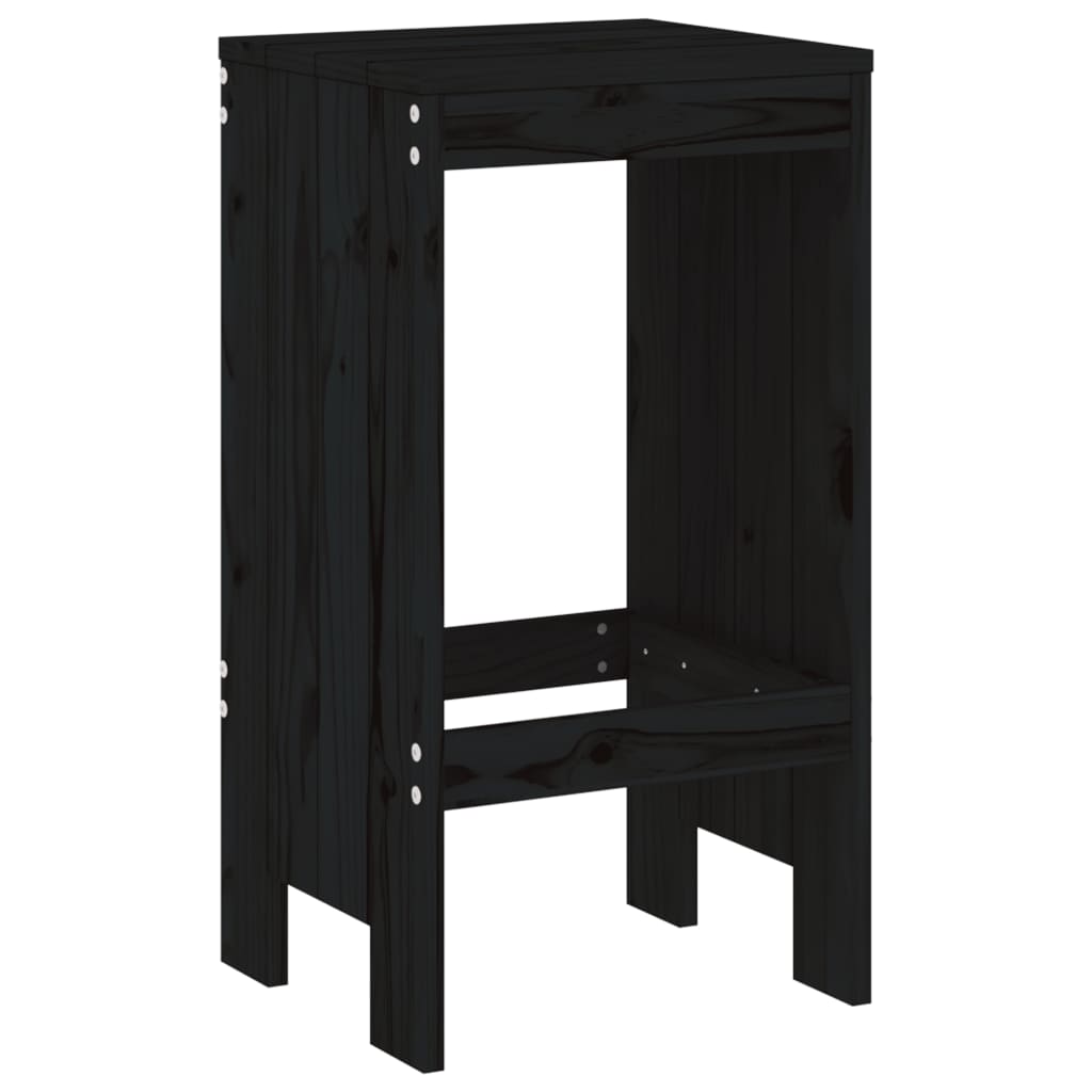 barstole 2 stk. 40x36x75 cm massivt fyrretræ sort