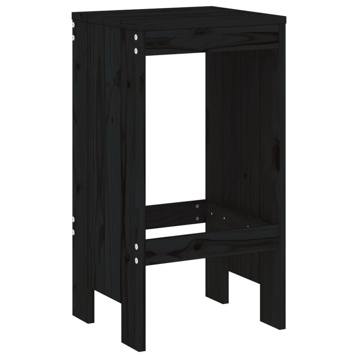 barstole 2 stk. 40x36x75 cm massivt fyrretræ sort