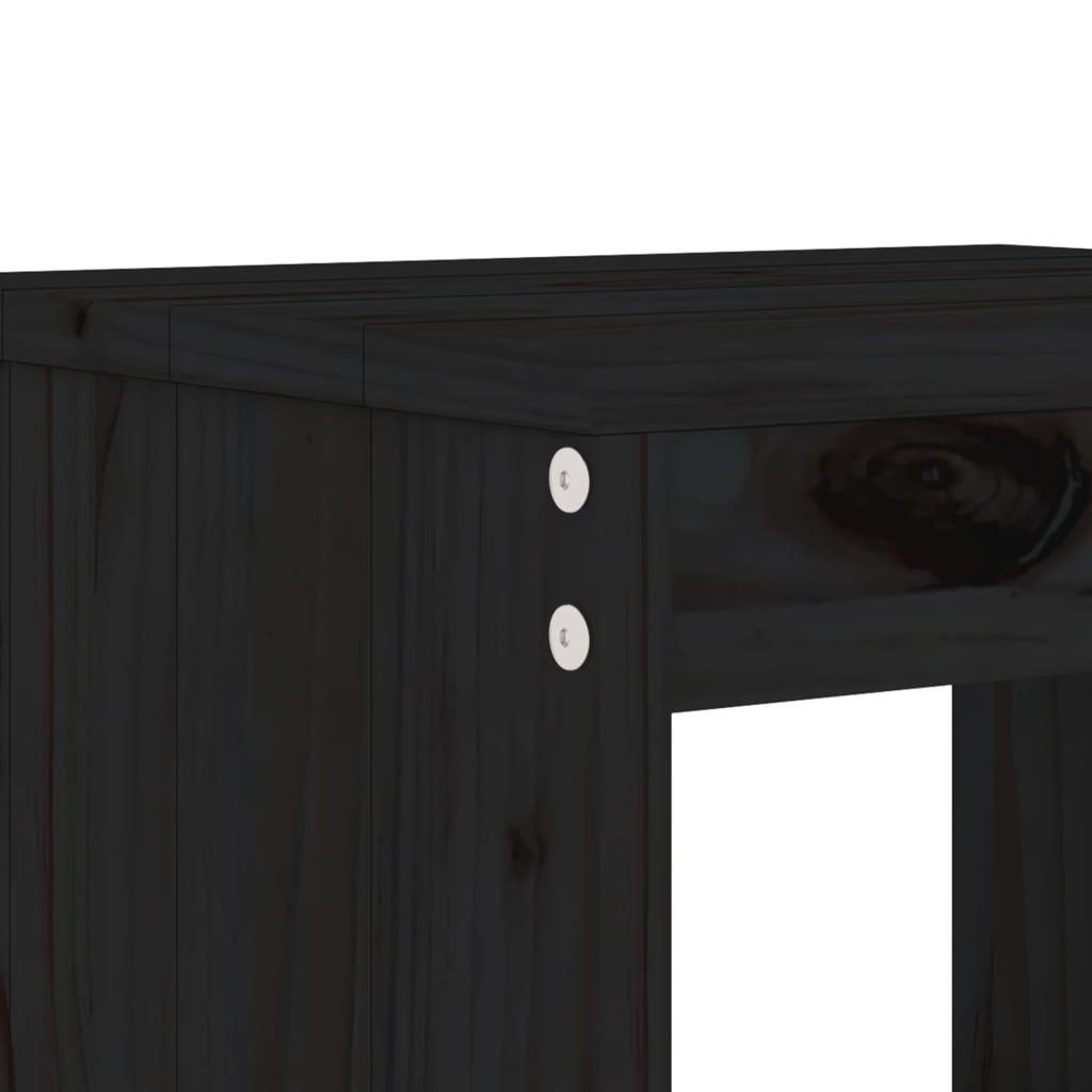 barstole 2 stk. 40x36x75 cm massivt fyrretræ sort