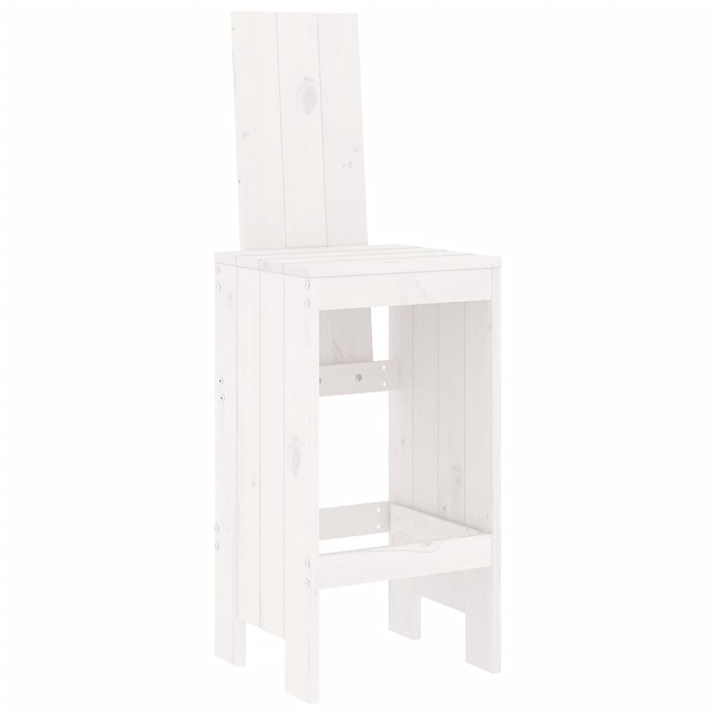 barstole 2 stk. 40x42x120 cm massivt fyrretræ hvid