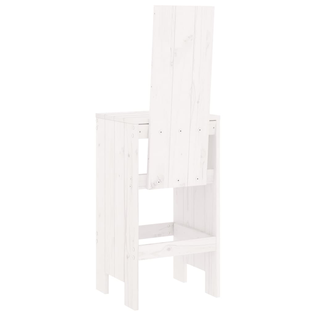 barstole 2 stk. 40x42x120 cm massivt fyrretræ hvid