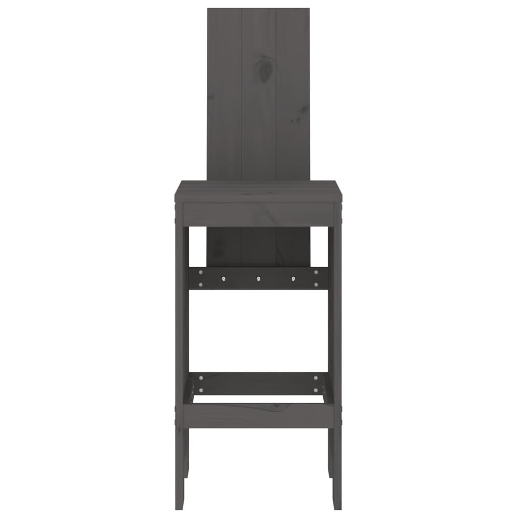 barstole 2 stk. 40x42x120 cm massivt fyrretræ grå