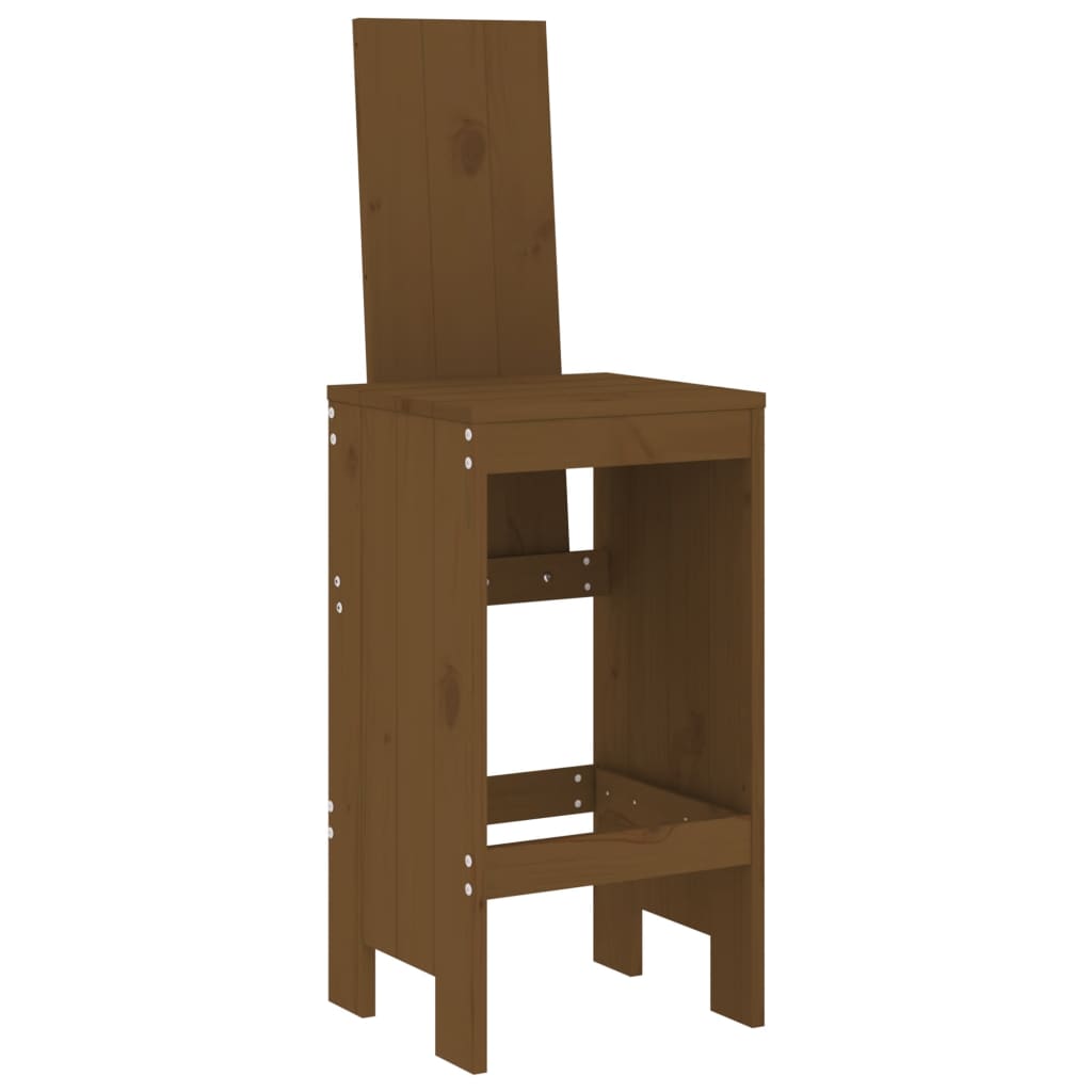 barstole 2 stk. 40x42x120 cm massivt fyrretræ gyldenbrun